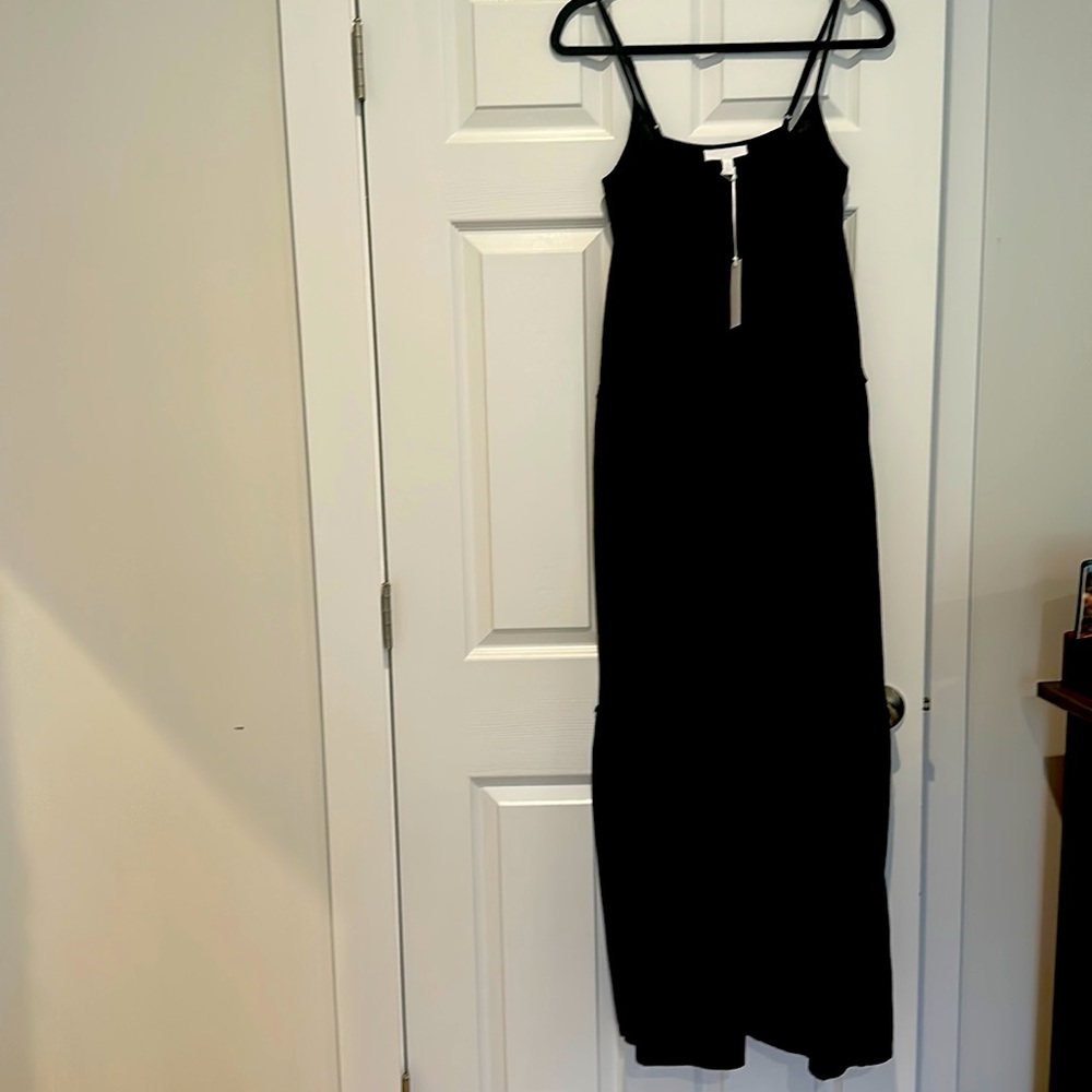 Black tiered cotton maxi